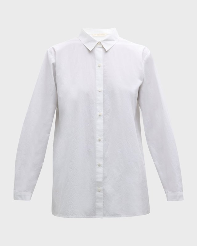 Garment-Washed Organic Cotton Poplin Shirt